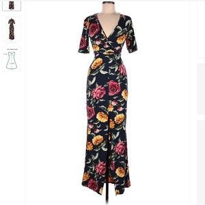 Stiletto Floral Long Sleeve Faux-Wrap Dress - Sz Medium